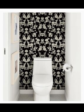 Black & Beige Peel & Stick 4 Rolls 17.32" x 78.74" Vintage Dark Romantic